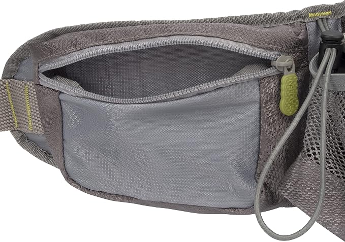 Allen Company Eagle River Lumbar Fly Fishing Pack - Holds 6 Fly Boxes, Zip‑Down Workstation, Waist Bottle Pockets, Durable Outdoor Waist Pack - Gray/Lime and Olive Green