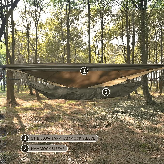Onewind Hammock Sleeve, Lightweight and Compact Camping Hammock Storage and Cover 11'' Medium for Hammock, Thin Underquilt, Topquilt, OD Green
