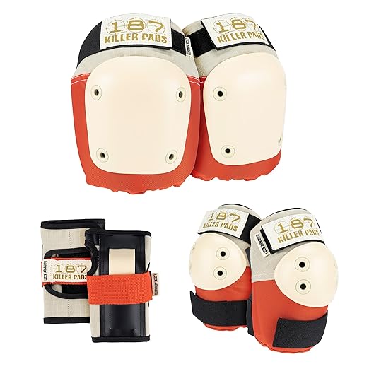 187 Killer Pads Six Pack Pad Set, Protective Gear for Elbows, Knees, and Wrists - Ideal for Skateboarding, Roller Skating, and Inline Skating