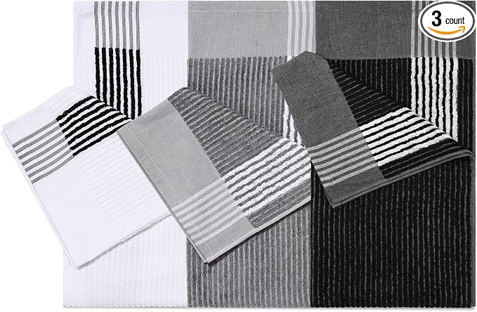 Buryeah Golf Towel 22 x 44 Inch Cotton Golf Caddy Towel Camping Large for Caddies Golfers Tour Players Club with Stripe