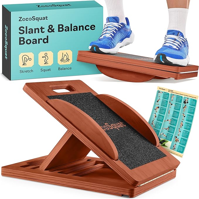 Slant Boards for Exercise – Slant Board with 7 Incline Angles – Transforms Into a Balance Board – Premium Calf Stretcher and Wobble Board for Effective Calf Stretching and Squats