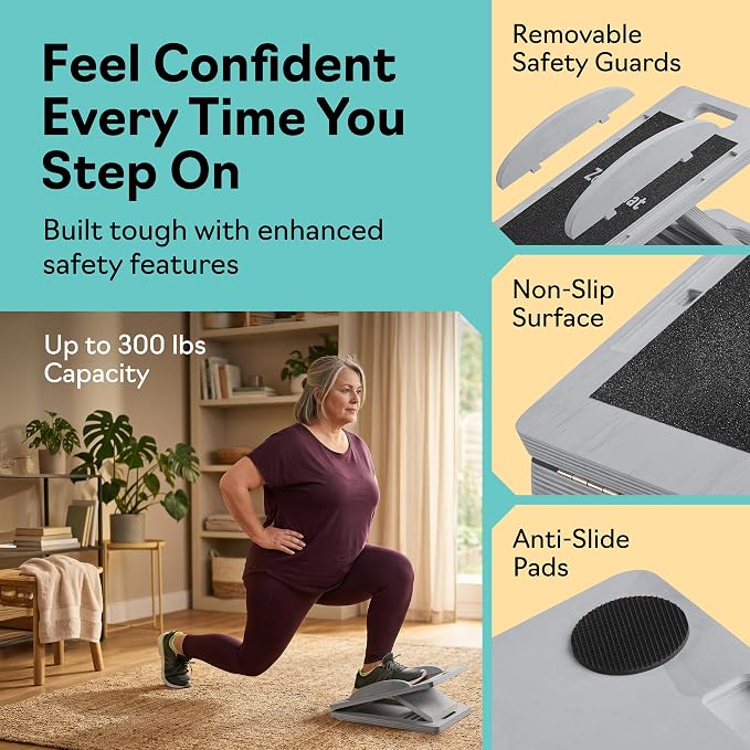 Slant Boards for Exercise – Slant Board with 7 Incline Angles – Transforms Into a Balance Board – Premium Calf Stretcher and Wobble Board for Effective Calf Stretching and Squats