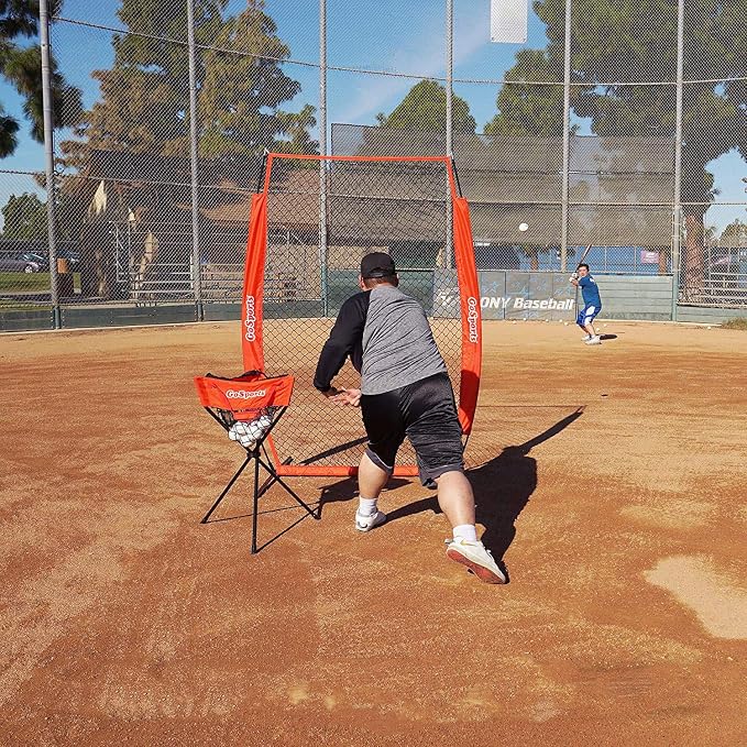 GoSports Baseball & Softball Pitching Screens - L Screen or I Screen - Pitcher Protection Net