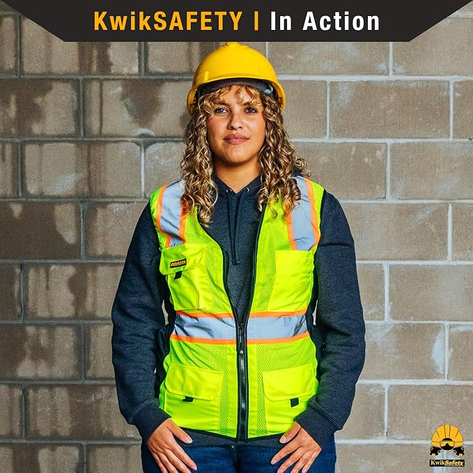 KwikSafety - Charlotte, NC - FIRST LADY Safety Vest for Women, High Visibility Reflective Strips, Meets ANSI & OSHA