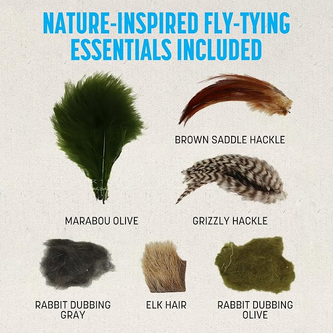 CREATIVE ANGLER Deluxe Fly Tying Kit - Complete Tools Kit, Ideal for Beginners and Pros, Includes Feathers, Vice, Bobbin, Rotary Tool