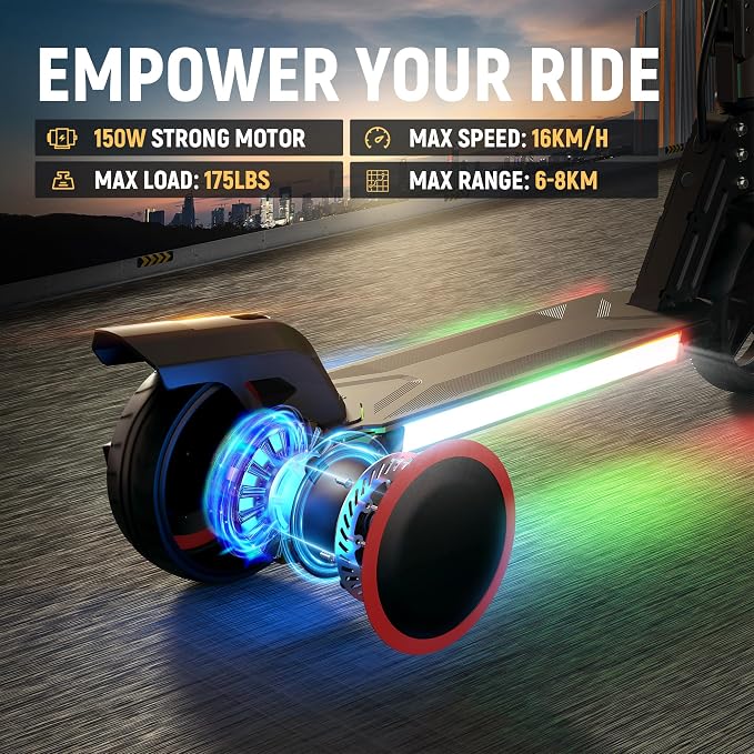 Foldable Electric Scooter for Kids, with Bright Front LED Lights,Shining Pedal, LED Display, Dual Brakes 150W Motor Kids Electric Scooter, UL2272 Certified