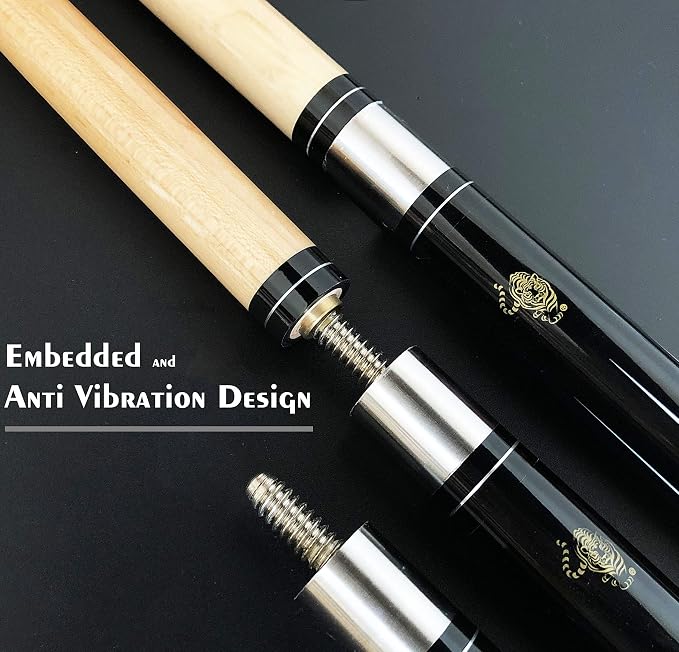 Tai ba cues 2-Piece Pool cue Stick + Hard Case, 13mm Tip, 58", Hardwood Canadian Maple Professional Billiard Pool Cue Stick 18,19,20,21,22 Oz Pool Stick (Selectable)-Blue, Black, Red, Gray, Green