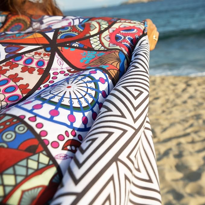 Elite Trend Quick Dry Towel Extra Large 78x35 Inch - Microfiber Beach Towel - Perfect for Beach, Travel, Swimming, Pool, Yoga, Hiking, Camping - Lightweight, Fast Drying, Compact for Adults (Mandala)