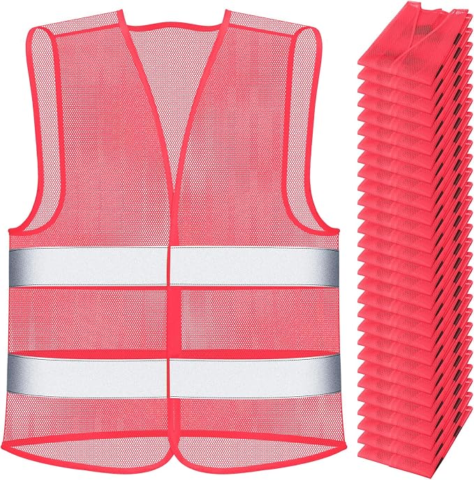 Unittype Reflective Safety Vests Hi Vis Work Vest Mesh High Visibility Silver Strip Adjustable Size for Men Women Outdoor
