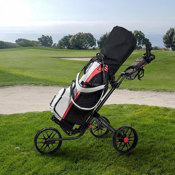 Caddytek CaddyLite 15.3 V2 Golf Push Cart - Lightweight Foldable Aluminum Cart with EVA Wheels, Foot Brake, Adjustable Handle, Umbrella Holder, Drink Holder, Scorecard Holder