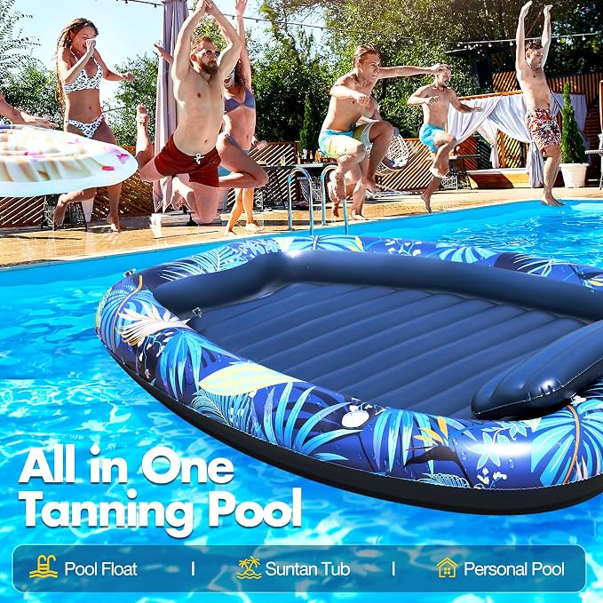 Sinbyuer Inflatable Pool Floats Adult, Pool Float, Thickened Pool Float Recliner Pool Rafts, Floating Pool Chair Water Floaties