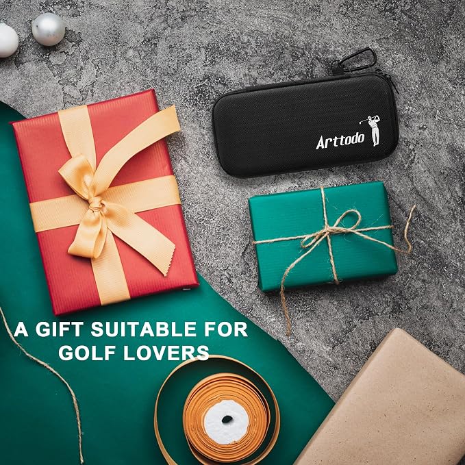 Golf Glove Case with Glove Shaper, Golf Accessories Storage Case for Tees, Ball Markers, Phone, Hard Shell Golf Bag Organizer for Golfers. A Golf Bag Accessories Must Have