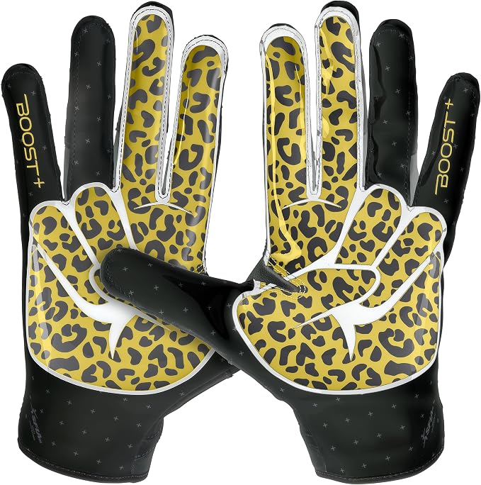 Grip Boost Football Gloves - Peace Stealth 6.0 Boost Plus Sticky Technology - Adult and Youth Football Gloves for Wide Receiver - Men's and Boys Sizes