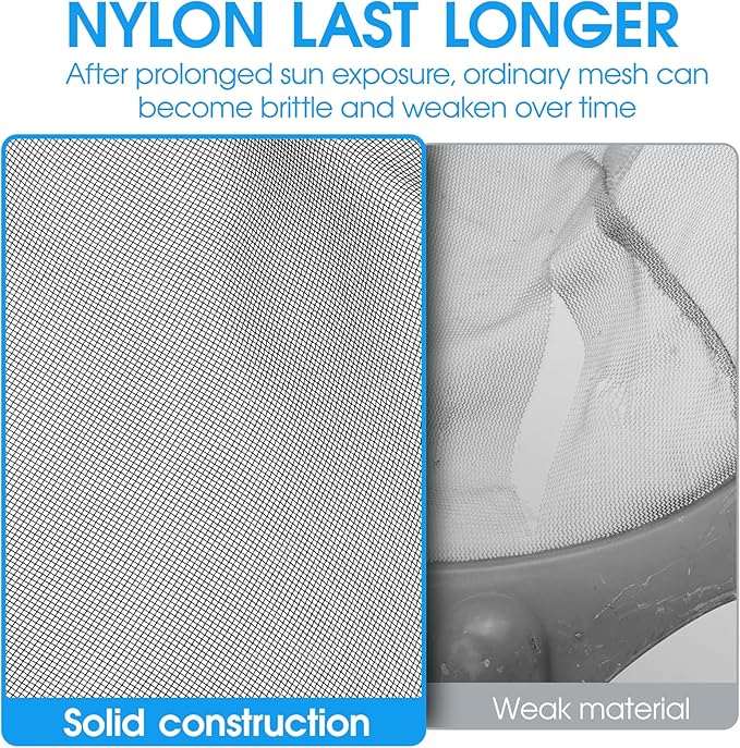 TidyMister 20'' Self-Repair Pool Skimmer Net Pool Cleaning Net with Heavy Duty Nylon Mesh, Aluminum Frame, Deep Debris Bag, for Above Ground Pool In-ground Pool Leaf Rake Net (Without Pole)