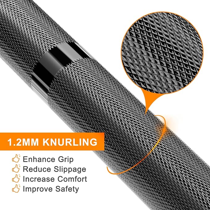 Olympic Barbell Weight Bar for Weightlifting, Bench Press Bar 7ft/6ft/5ft for Strength Training, Rated 500lbs/400lbs/330lbs Weight Capacity