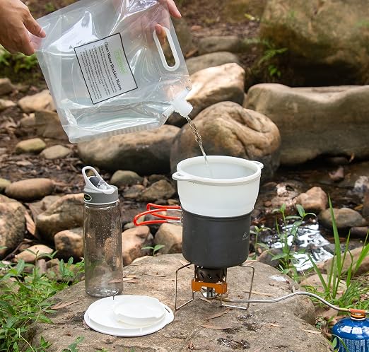 Personal Water Filter Pack with Replacements - Water Purifier Survival Gear- Portable Water Filtration System - Removable Water Filter Hiking Camping Emergency Preparedness - Straw