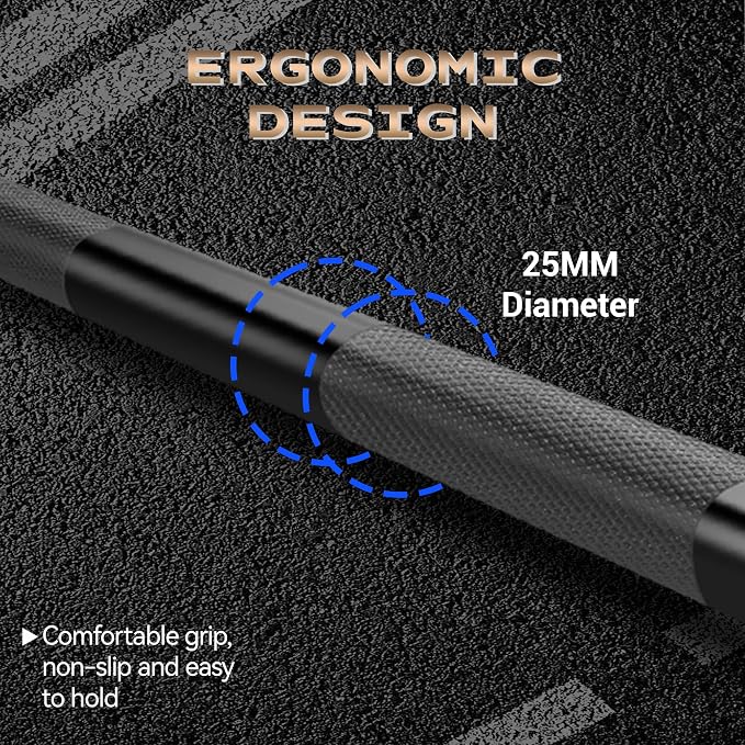 GaveeLife Olympic Barbell Bar for Weightlifting - 7FT Heavy Duty (1500LB/700LB), 4FT Short (500LB), 4FT EZ Curl Bar - Weight Bar Fit 2” Standard Weights - Home Gym Strength Training