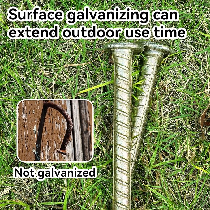 30 Inch Long Rebar Stakes - 9/16 Inch Diameter Heavy Duty Asphalt Anchors, Galvanized Steel Ground Anchor for Speed Bump, Wheel Stop, Tent and More (4 Counts)