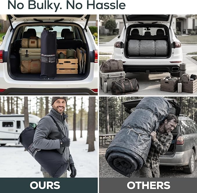 Gear Doctors Artemis 8.3 R-Value Self Inflating Sleeping Pad Camping—Air Mattress Camping—Mattress Pad 4 Season 3D Air Foam 4" Thick Insulated Inflatable Foam Sleeping Mat for Luxury Camp/Car/Cot/Tent