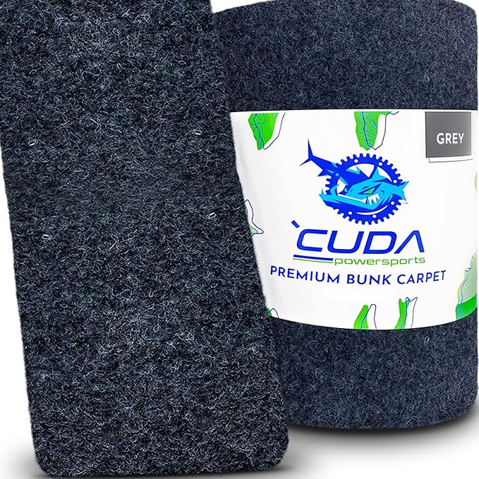 Cuda Boat Trailer Bunk Carpet 12 Inch Wide x 13ft-New Premium 30 Oz Roll- Cuda Bunk Carpet for Boat Trailers Parts Accessories Gray Grey Charcoal Lift Runners Covers Waterproof