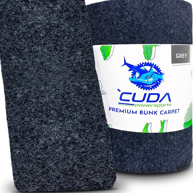 Cuda Boat Trailer Bunk Carpet 12 Inch Wide x 40ft-Premium Boat Trailer Carpet for Runners Marine Grade Parts Accessories Gray Grey Charcoal Lift Runners Covers Waterproof