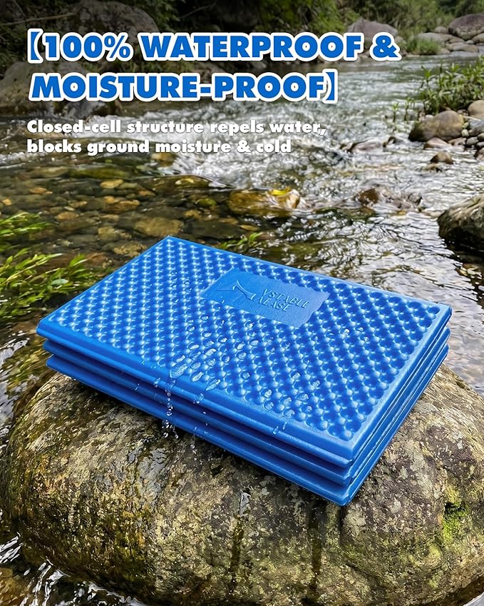 Camping Foam Sleeping Pad Lightweight Closed Cell Folding Camping Mat Moisture-Proof Camping Mattress Portable for Outdoor Hiking Mountaineering Blue