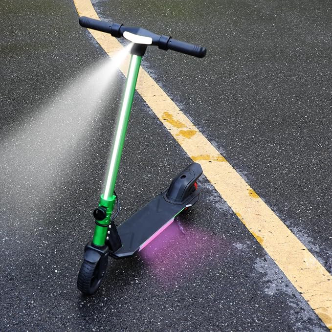 Foldable Electric Scooter for Kids, with Bright Front LED Lights,Shining Pedal, LED Display, Dual Brakes 150W Motor Kids Electric Scooter, UL2272 Certified
