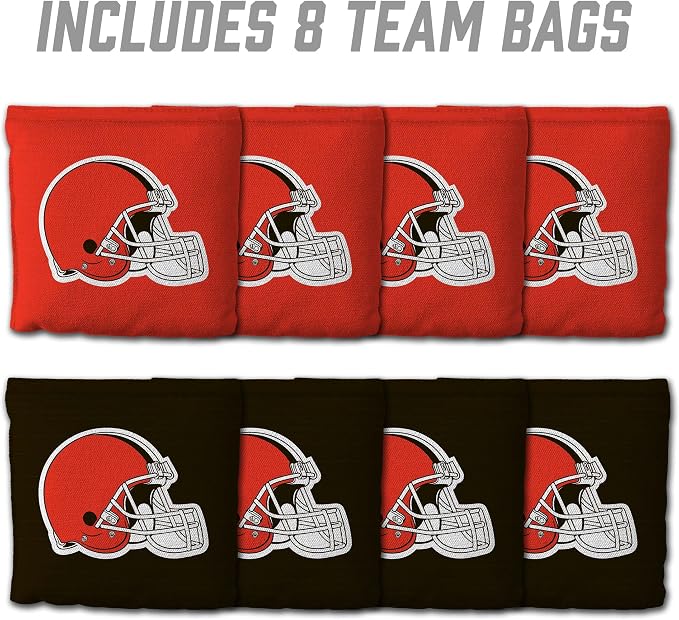 YouTheFan Officially-licensed NFL Set of 8 Cornhole Bags - All Weather Dual Sided Slide & Stop - regulation size