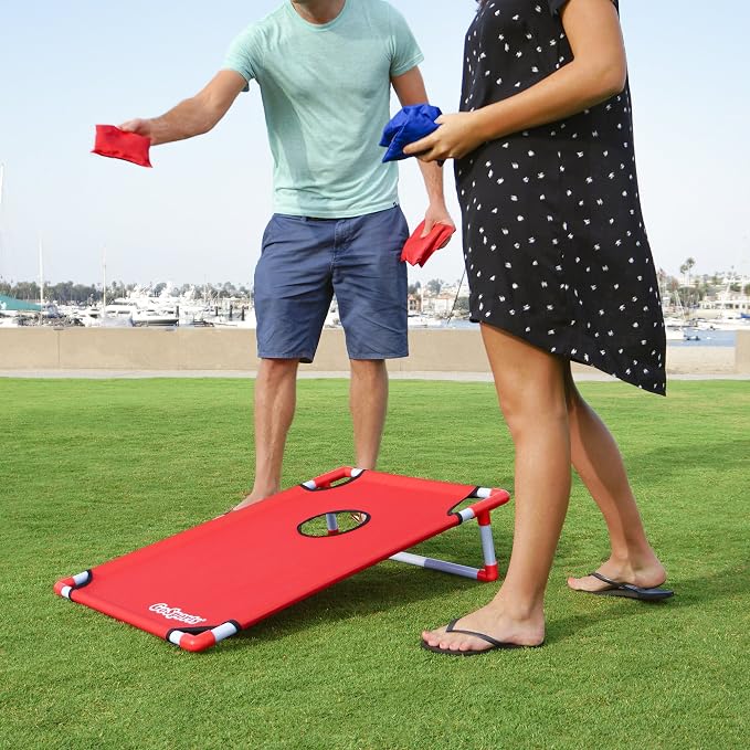 GoSports Portable Cornhole Set with Carry Case - Outdoor Lawn Bean Bag Toss Game for Adults and Family - Beach, Camping, Yard Games & More