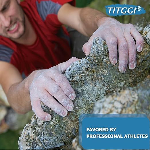 TITGGI 1 lb Gym Chalk Bucket - Includes Chalk Powder and A Chalk Ball - Multi-Purpose Hand Chalk for Rock Climbing Chalk, Gym Chalk, Weight Lifting Chalk and More