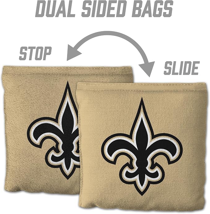 YouTheFan Officially-licensed NFL Set of 8 Cornhole Bags - All Weather Dual Sided Slide & Stop - regulation size