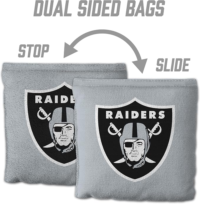 YouTheFan Officially-licensed NFL Set of 8 Cornhole Bags - All Weather Dual Sided Slide & Stop - regulation size