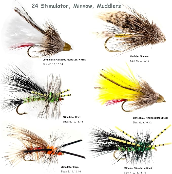 Outdoor Planet 24/48/66/72 Premium Hand Tied Fly Fishing Flies Assortment | Fly Boxes Included | Dry, Wet, Nymphs, Streamers, Wooly Buggers, Terrestrials | Trout, Bass Lure Set, Kit, Gift