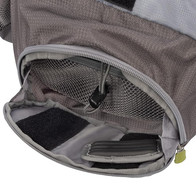 Allen Company Eagle River Lumbar Fly Fishing Pack - Holds 6 Fly Boxes, Zip‑Down Workstation, Waist Bottle Pockets, Durable Outdoor Waist Pack - Gray/Lime and Olive Green