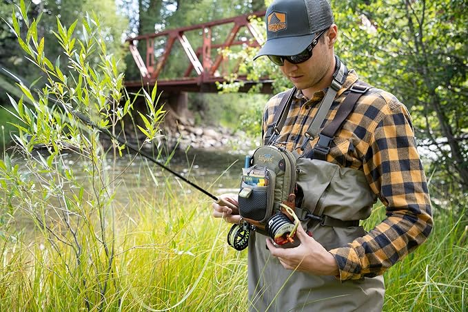 Fishpond: San Juan Vertical Chest Pack, Sand/Saddle Brown
