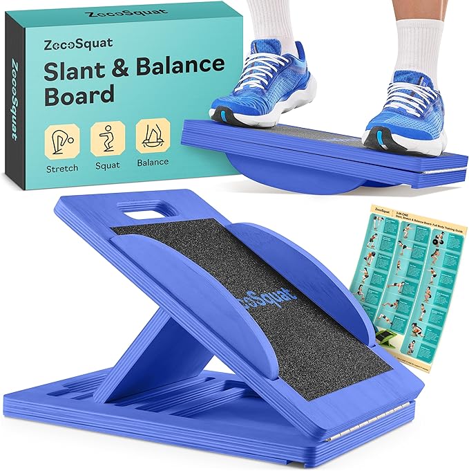 Slant Boards for Exercise – Slant Board with 7 Incline Angles – Transforms Into a Balance Board – Premium Calf Stretcher and Wobble Board for Effective Calf Stretching and Squats