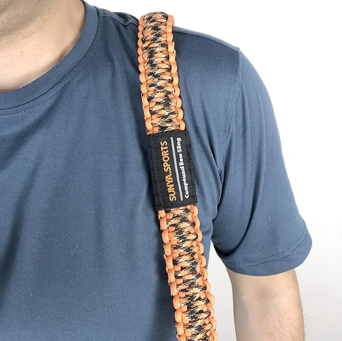 SUNYA Paracord Compound Bow Sling with V2 Upgraded Magnetic Connection System. Lightweight Hands Free Shoulder Carrying Sling for Bow Hunting, Field Archery and 3D