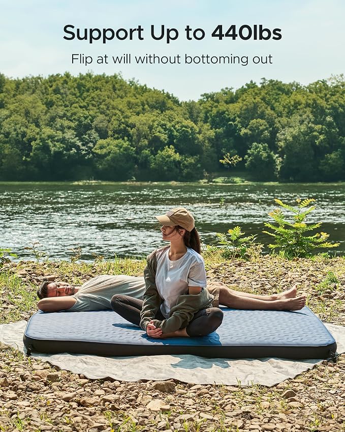 Acacia 4" Thick Self Inflating Sleeping Pad with Foam, Innovative Y-Shaped Telescopic Structure, Ultraportable Camping Air Mattress with Pump Sack, Easy Roll Up Sleep Bed for Travel Tent Car