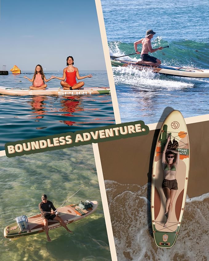 11'6×35" Super Wide Inflatable Stand Up Paddle Board, Ultra Stable SUP Board for Adults, 450lb Capacity with Shoulder Strap, 100L Backpack, Removable US Fin, Floating Paddle, Safety Leash