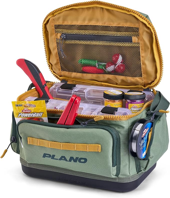 Plano Weekend 3600 Tackle Bag, Cutting-Edge Fishing Tackle Bag, Molded Waterproof Base, Spacious Storage, Die Cut Tool Sleeves, Daisy Chain Attachment Points