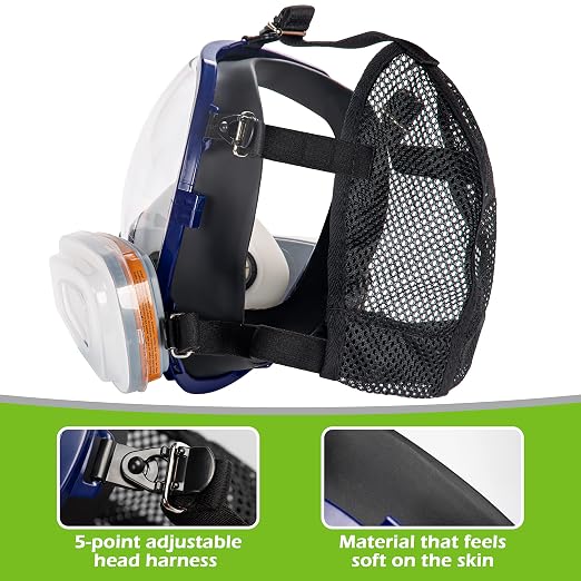 AirGearPro G-750 Full Face Respirator Mask with A1P2 Filter, Anti-Dust | Mask Ideal for Painting, Woodworking, Construction, Sanding, Spraying, DIY etc
