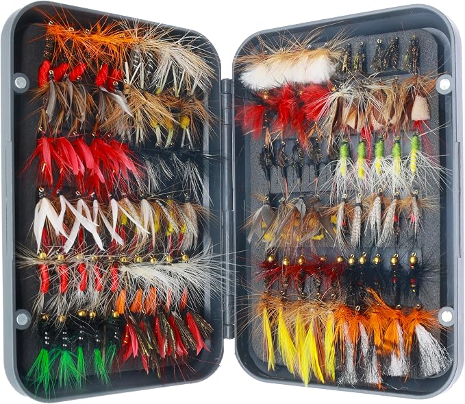 Nymphs for Fly Fishing Kit Premium Hand Tied Trout Bass Flies with Fly Box