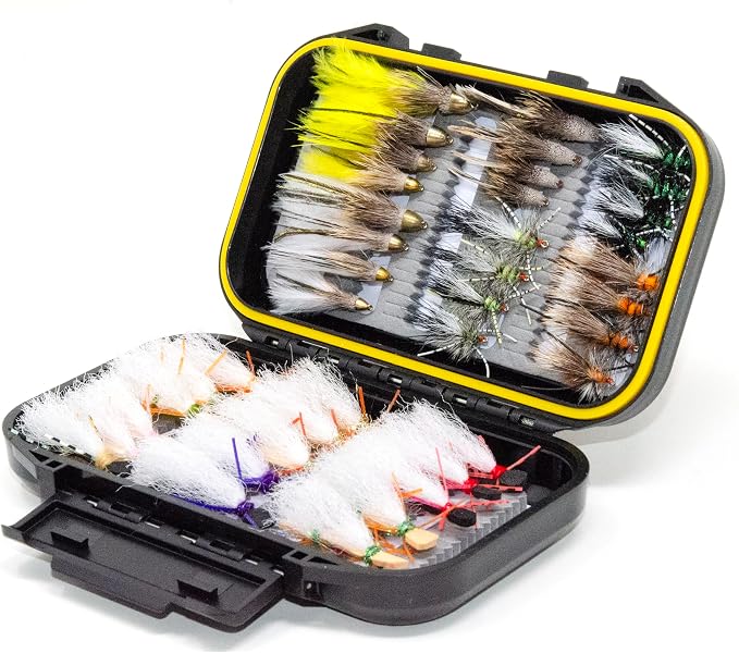Outdoor Planet 24/48/66/72 Premium Hand Tied Fly Fishing Flies Assortment | Fly Boxes Included | Dry, Wet, Nymphs, Streamers, Wooly Buggers, Terrestrials | Trout, Bass Lure Set, Kit, Gift
