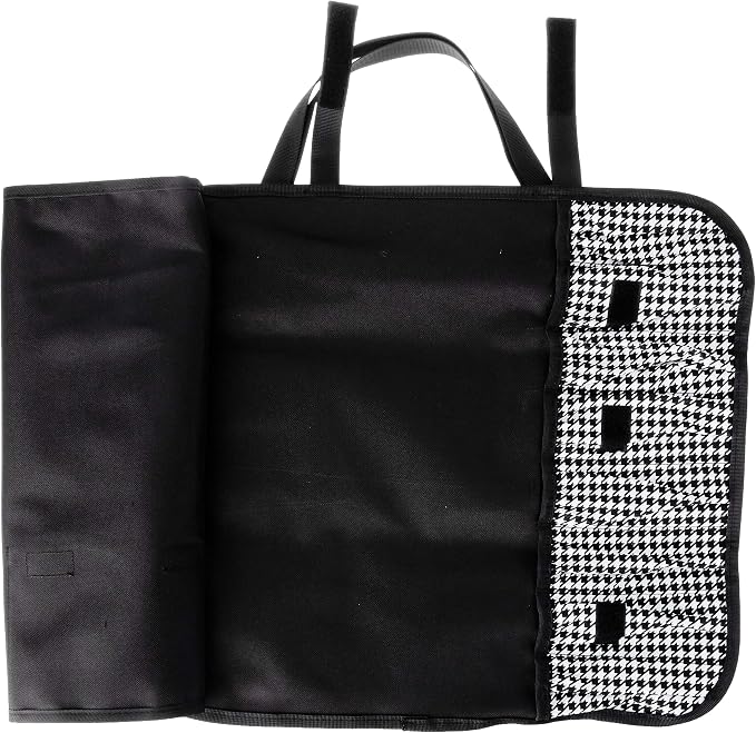 Mercer Culinary 7-Pocket Knife Roll Storage Bag, Houndstooth