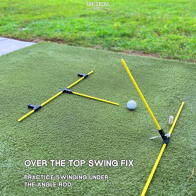 Golf Alignment Guide Sticks – Adjustable Swing & Putting Trainer Aid | Fix Slice, Improve Posture, Ball Position & Over-the-Top Swing | Indoor & Outdoor Practice