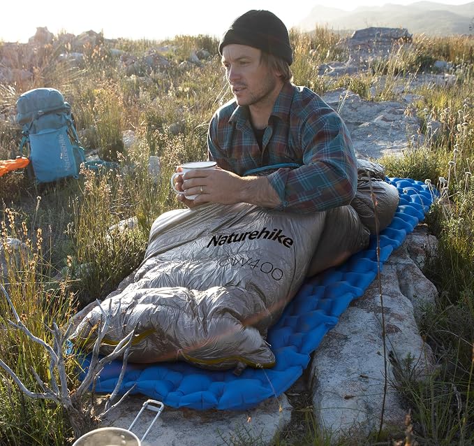 Naturehike Ultralight Down Sleeping Bag, 650FP Backpacking Sleeping Bag for Adults, 40.4℉ Waterproof Sleeping Bags for Camping, Hiking, Traveling with Compression Sack