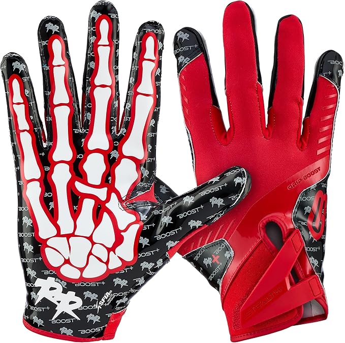 Grip Boost Football Gloves - Peace Stealth 6.0 Boost Plus Sticky Technology - Adult and Youth Football Gloves for Wide Receiver - Men's and Boys Sizes