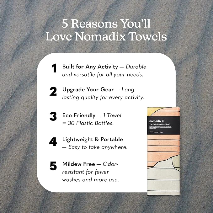 Nomadix Original Towel - National Parks- Perfect for Beach, Pool, Travel, Camping, Yoga - Made with Recycled Materials - Super Absorbent - Sand Resistant
