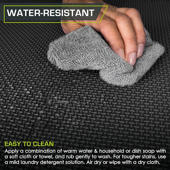 ProsourceFit Weaved Pattern Extra Thick Exercise Puzzle Mat 3/4-inch, EVA Foam Interlocking Tiles for Protective, Cushioned Flooring for Home and Gym Equipment; Black, 72 SQ FT, 18 Tiles