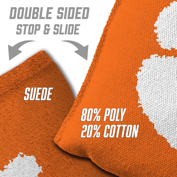 YouTheFan Officially-Licensed NCAA Set of 8 Cornhole Bags - All Weather Dual Sided Slide & Stop - Regulation Size with Carry case